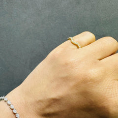 round diamond stacking wedding band