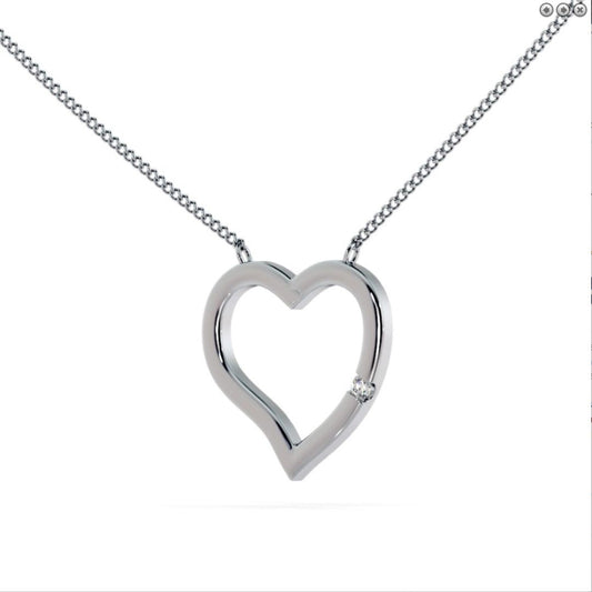 Heart Shape Solitaire Diamond Necklace | Heart Diamond Necklace in Gold With Chain
