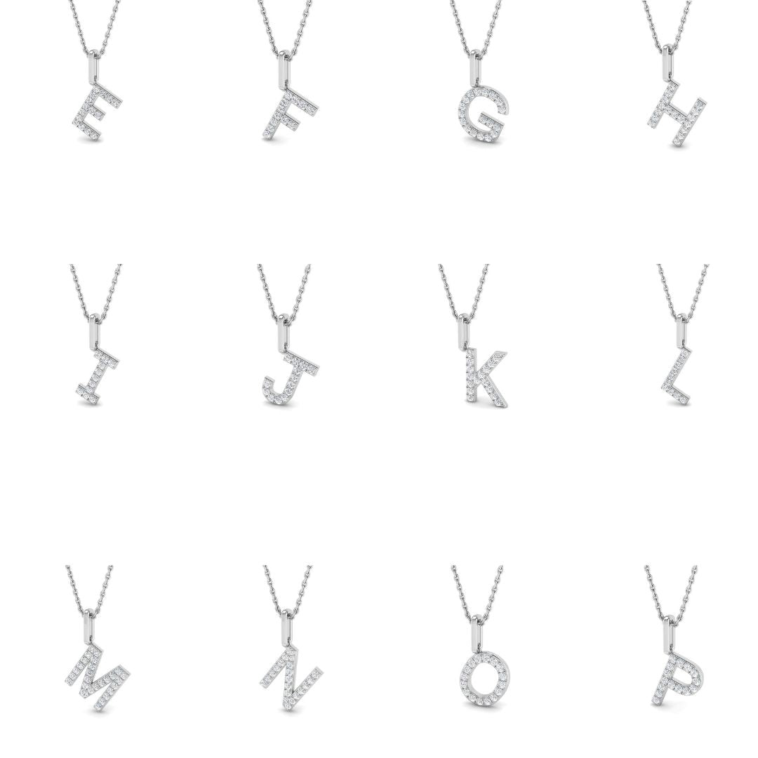 Diamond Initial Pendant Necklace – Letter Pendant