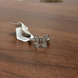 0.35Ct Natural Diamond butter Fly Art Ring Crafted in 9k White Gold