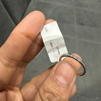 18K White Gold Channel Set Half Eternity Ring in Round Natural Diamond