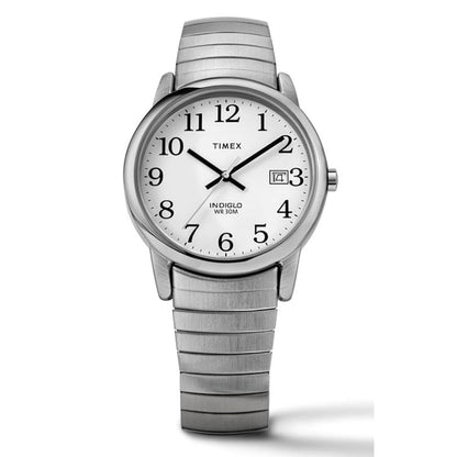 Mens Easy Reader Watch with Stainless Steel Expansion Band