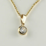 0.33Ct Bezel Set Solitaire Round Pendant Necklace in Yellow Gold ( Without Chain)