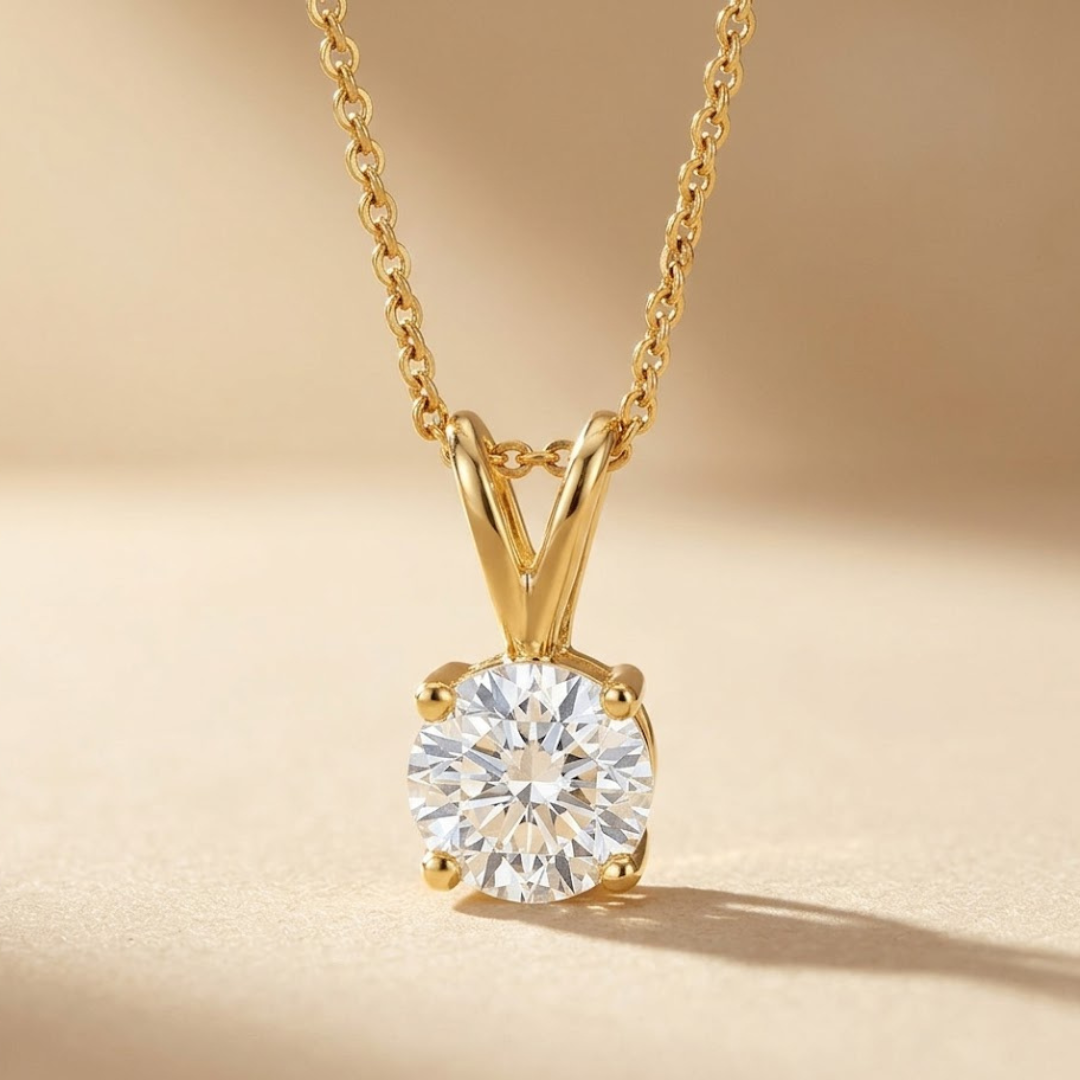 Chloe 0.25ct Lab Grown Diamond Solitaire Pendant Necklace in 9K Yellow Gold