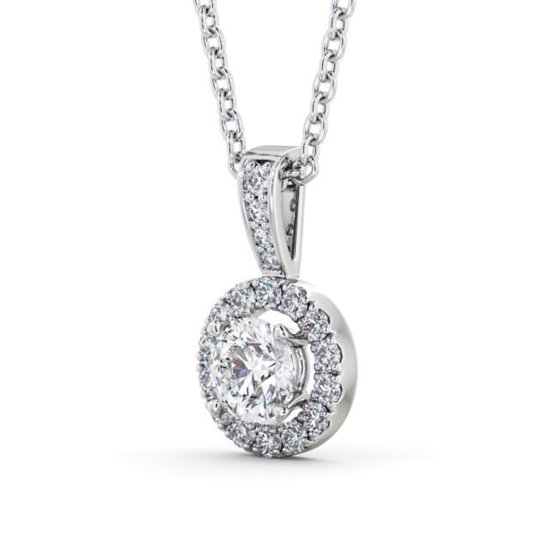 0.71ct Diamond Brilliant Cut Pendant 18K White Gold