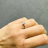 round solitaire ring 9k white gold ring