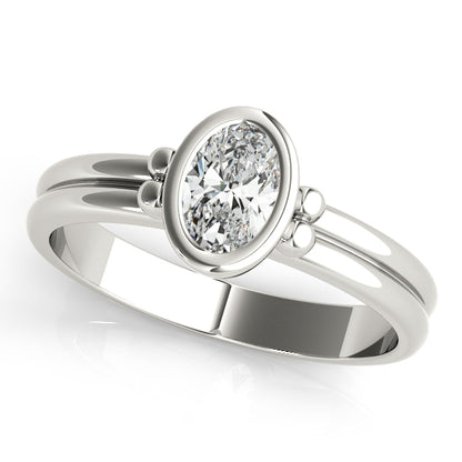 IGI Lab-Grown Oval Diamond Bezel Solitaire Engagement Ring, VVS Clarity D Color