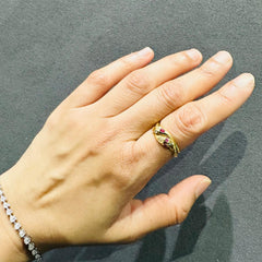 flush set gemstone ring