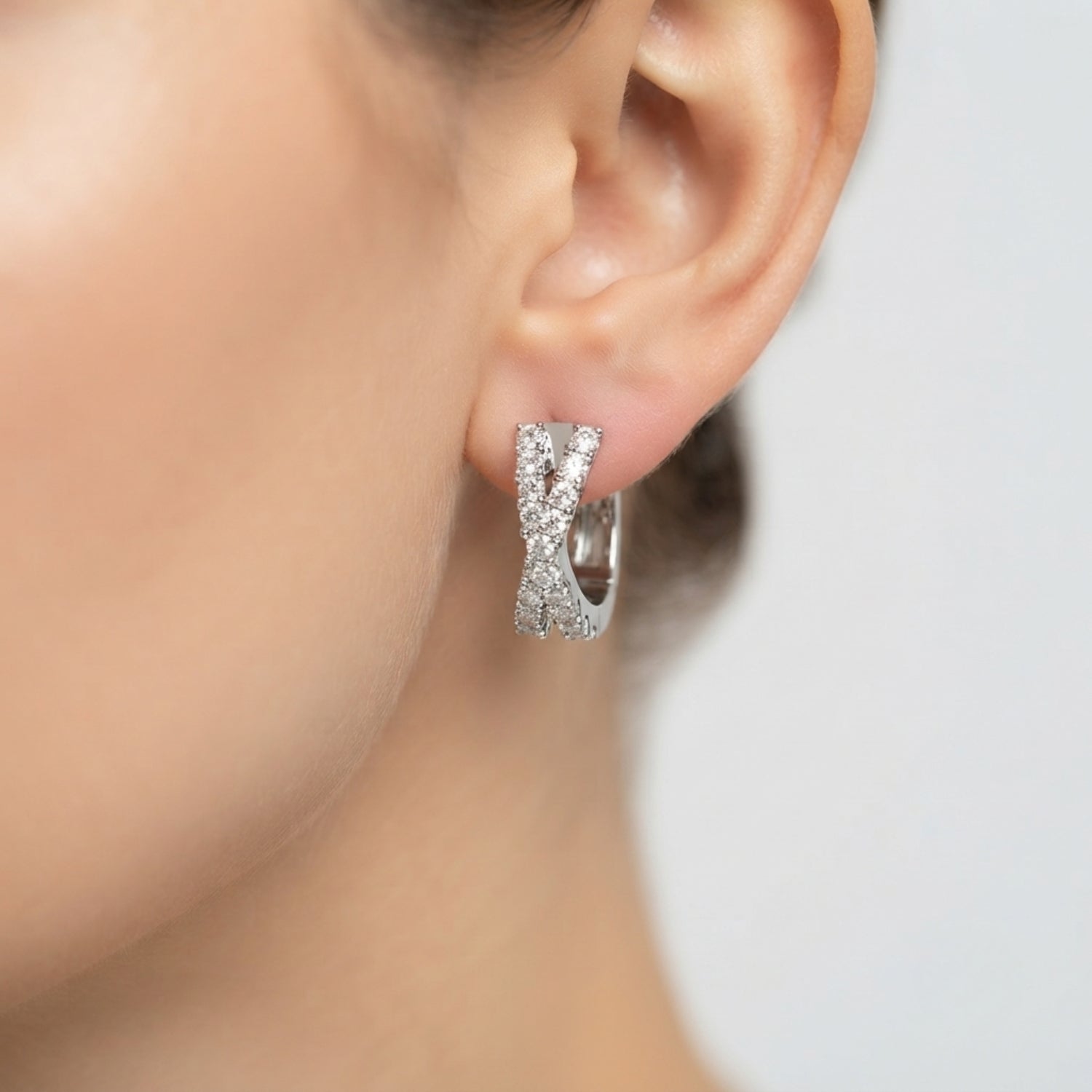 Hoop Earrings - Round Diamond 0.40ct Natural & Lab-Grown Gold