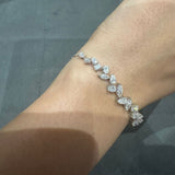Luxury 3.50Ct Multi Shape Prong Set Natural Diamond Bracelet in 18K White Gold