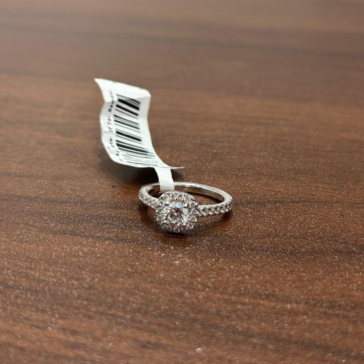 1.00 Carat Lab Grown Diamond Solitaire Halo Engagement Ring in 9K White Gold