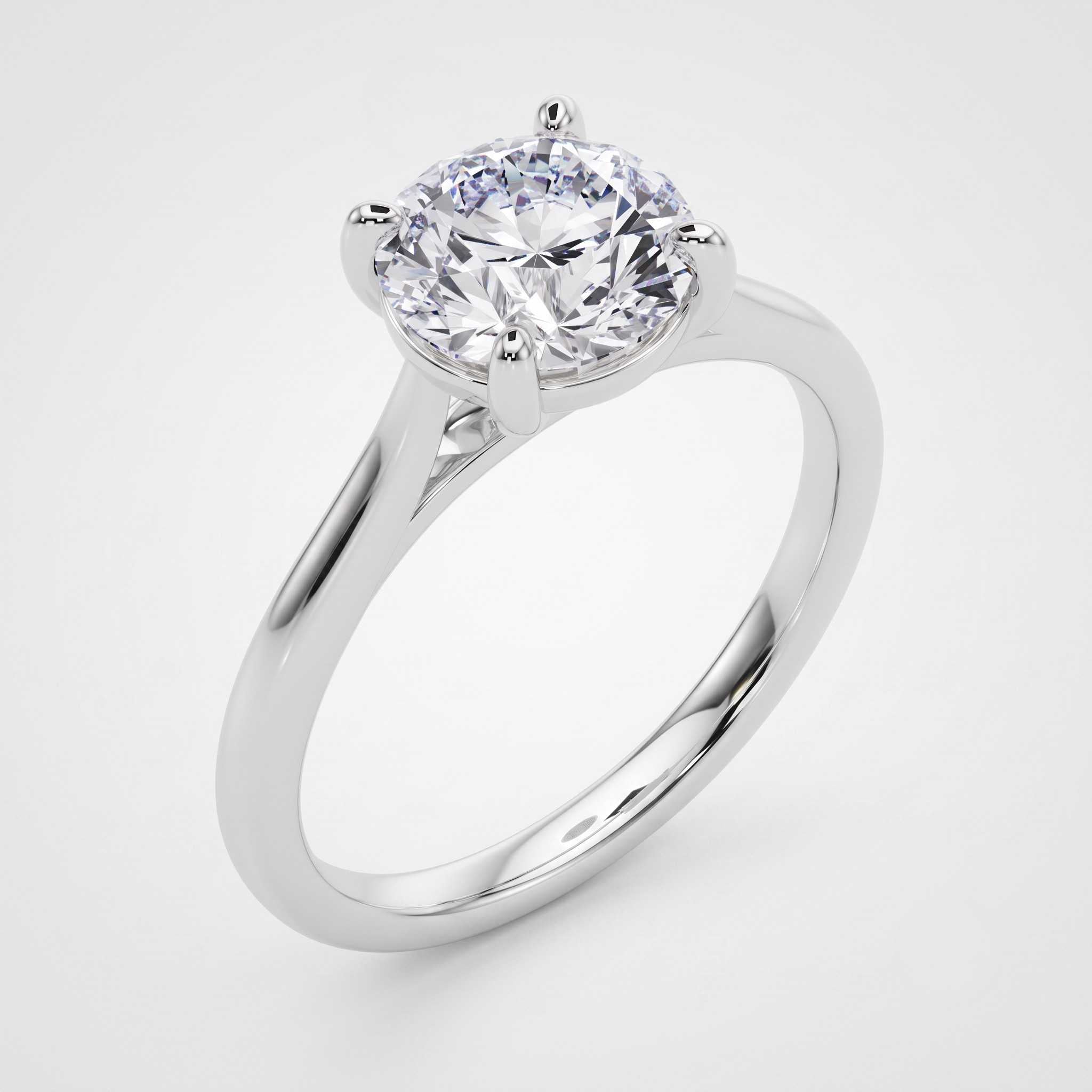 Engagement Ring For Women Natural Round Solitaire Diamond, G-H Color SI Clarity