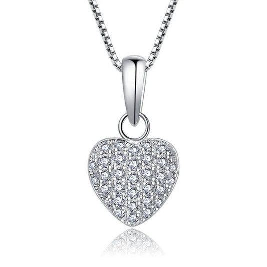 0.47ct Diamond Heart Pendant Necklace White Gold