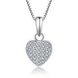 0.47Ct Round Diamond Heart Shape Necklace Pendant in White Gold