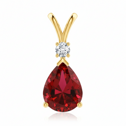 Ruby & Diamond Rose Gold Pendant Necklace
