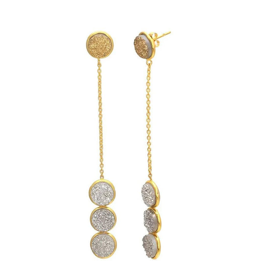 0.12ct Diamond Small Drop Earrings in Yellow Gold