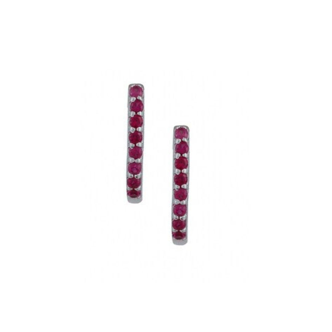 1.5ct Ruby Diamond Earrings In 18K White Gold