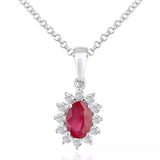 Ruby Lab Diamond Pendant In 18k Gold