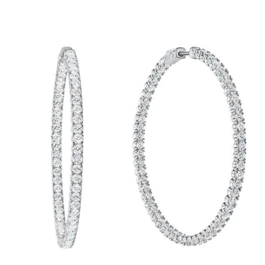 Lab Diamond Hoop Earrings in G/vs Clarity