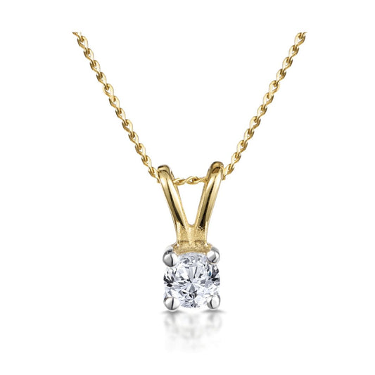 0.10ct Solitaire Necklace In Yellow Gold