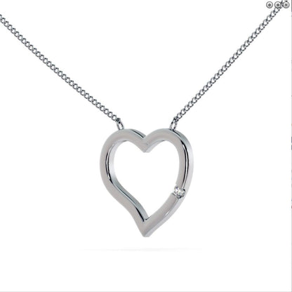 0.03ct Diamond Heart Pendant Necklace In Gold