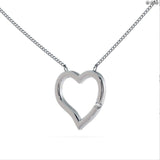 0.03Ct Round Diamond Heart Shape Necklace Pendant in White Gold