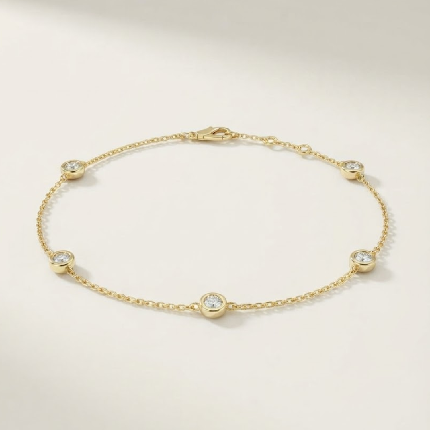 0.20 Ct D-E/VS Lab Grown Diamond Everyday Bracelet 9k Yellow Gold Ready To Ship