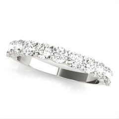 Lab Grown Diamond Round Cut U Prong Set Half Eternity Wedding Ring in Platinum for Gift