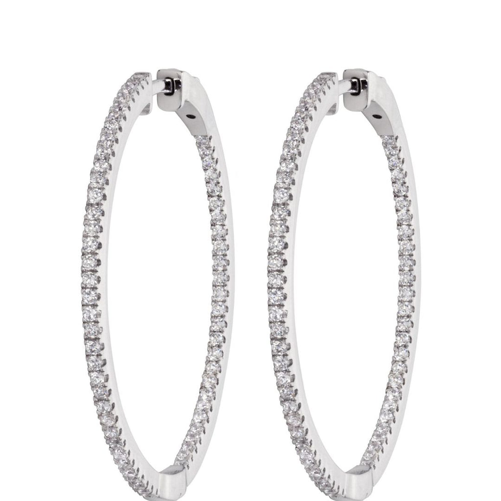 Hoop Earrings 0.50 Carat Lab Grown Diamond Sparkle