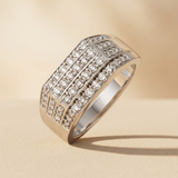 Men's Lab Diamond Pave Encrusted Ring 1ct H/SI in 925 Silver