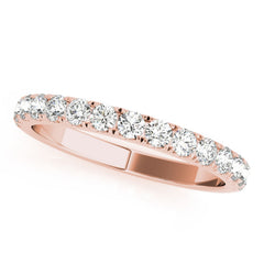 Round Cut Lab Grown Diamond Half Eternity Ring Crafted in 9K Rose Gold | Wedding Jewellery