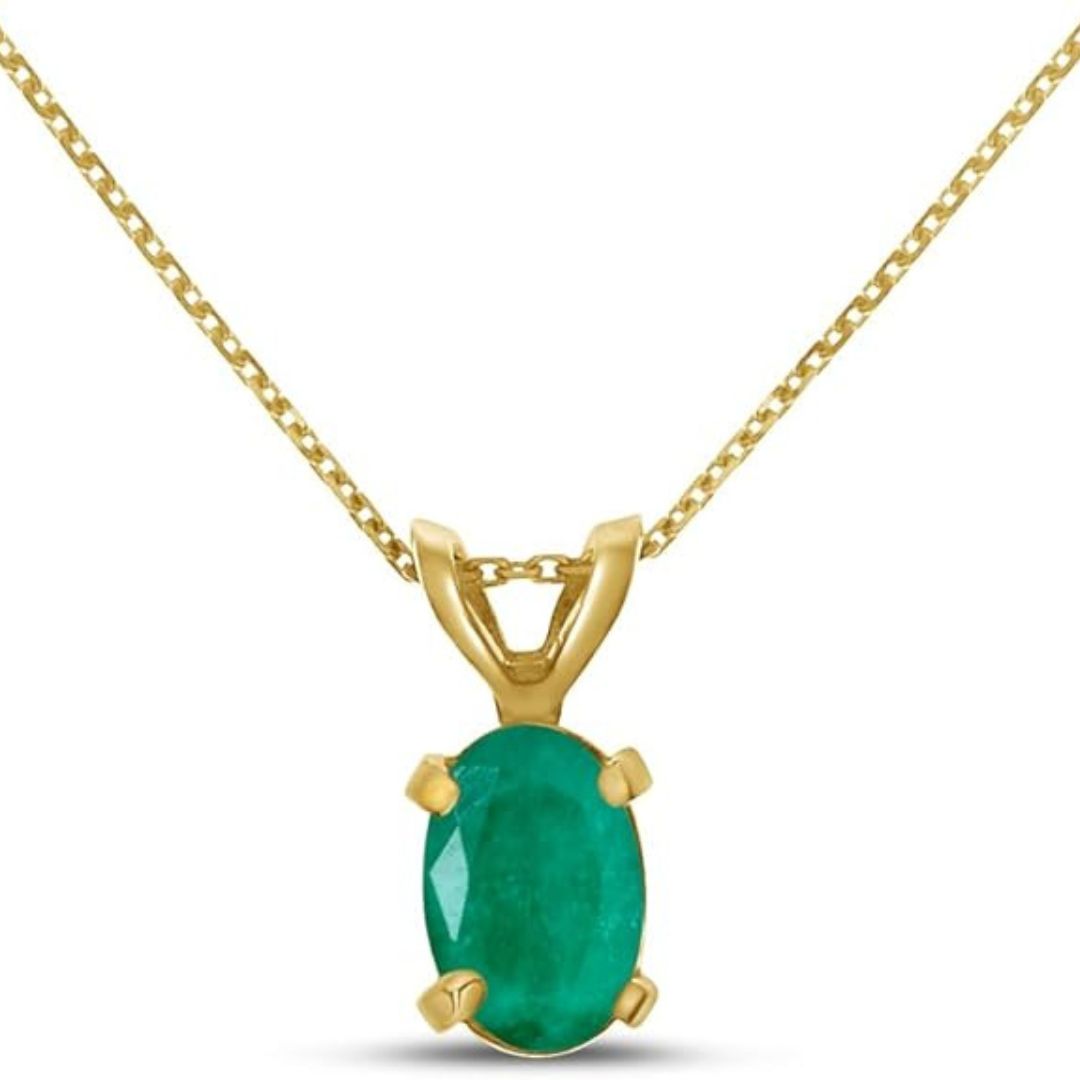 0.76ct Emerald Stone Gold Pendant