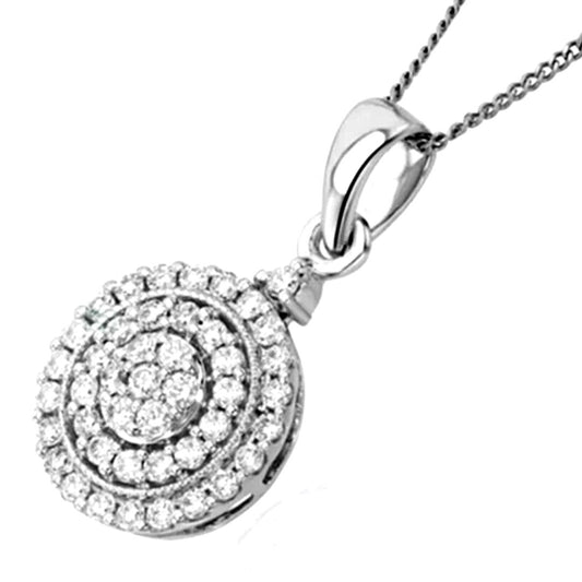 Triple Halo Lab Diamond Pendant Necklace