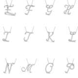 Diamond Script Initial  Pendant Necklace