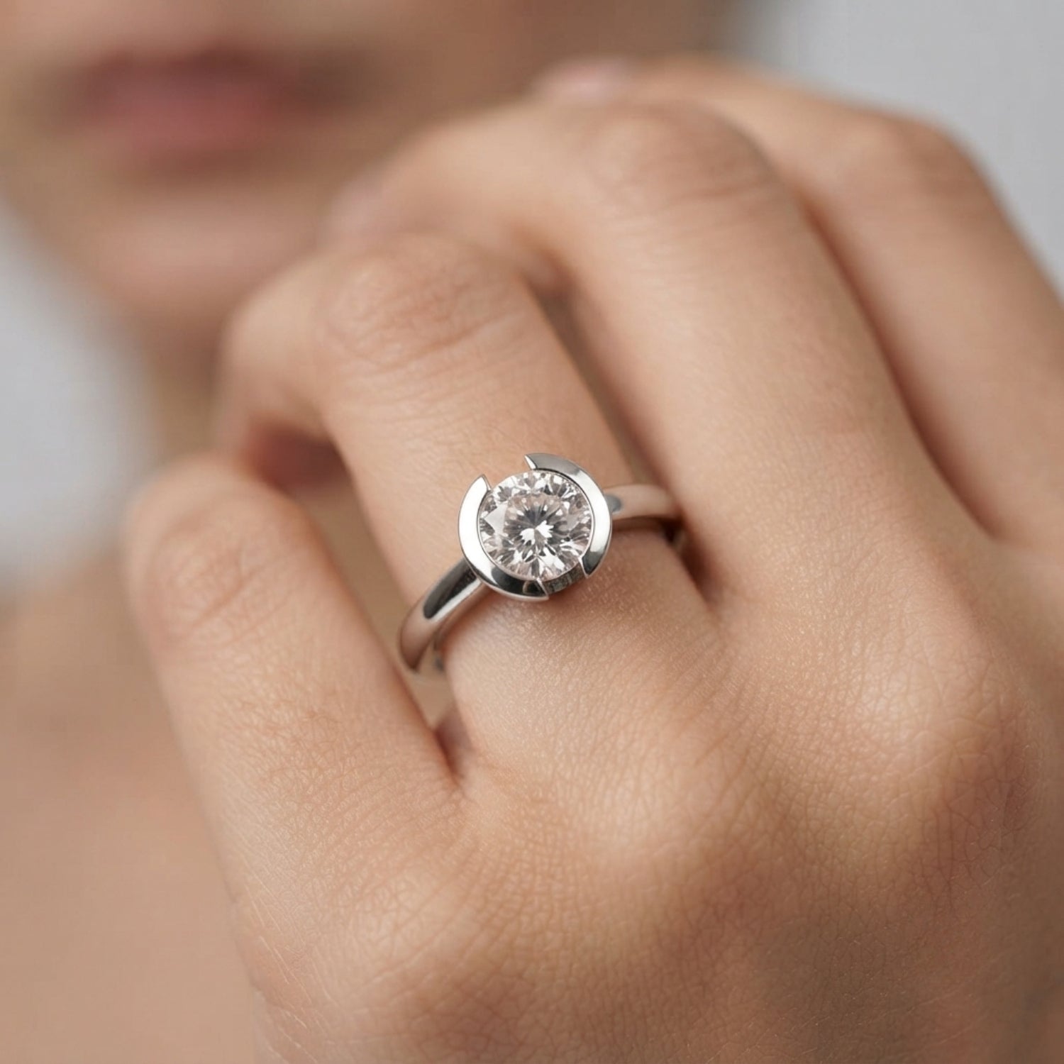 Round Diamond Bezel Set Solitaire Ring | Lab-Grown & Natural Diamonds