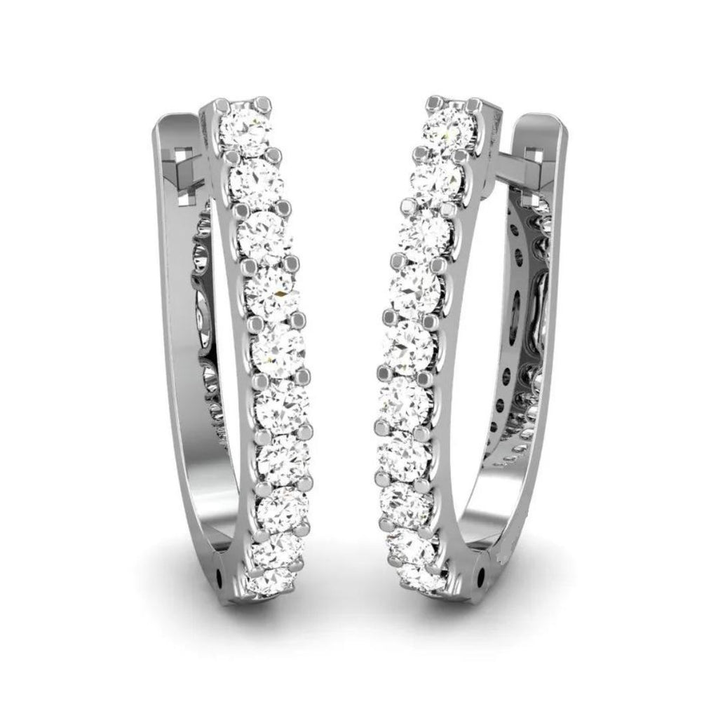 0.06ct Round Lab Grown Diamond Huggie Hoop Studs Earrings
