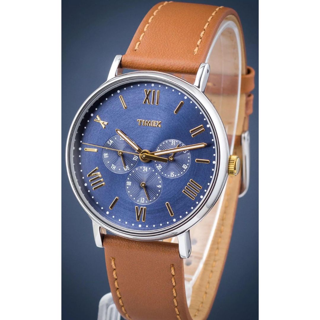 Mens Southview Multifunction Watch with Leather Strap