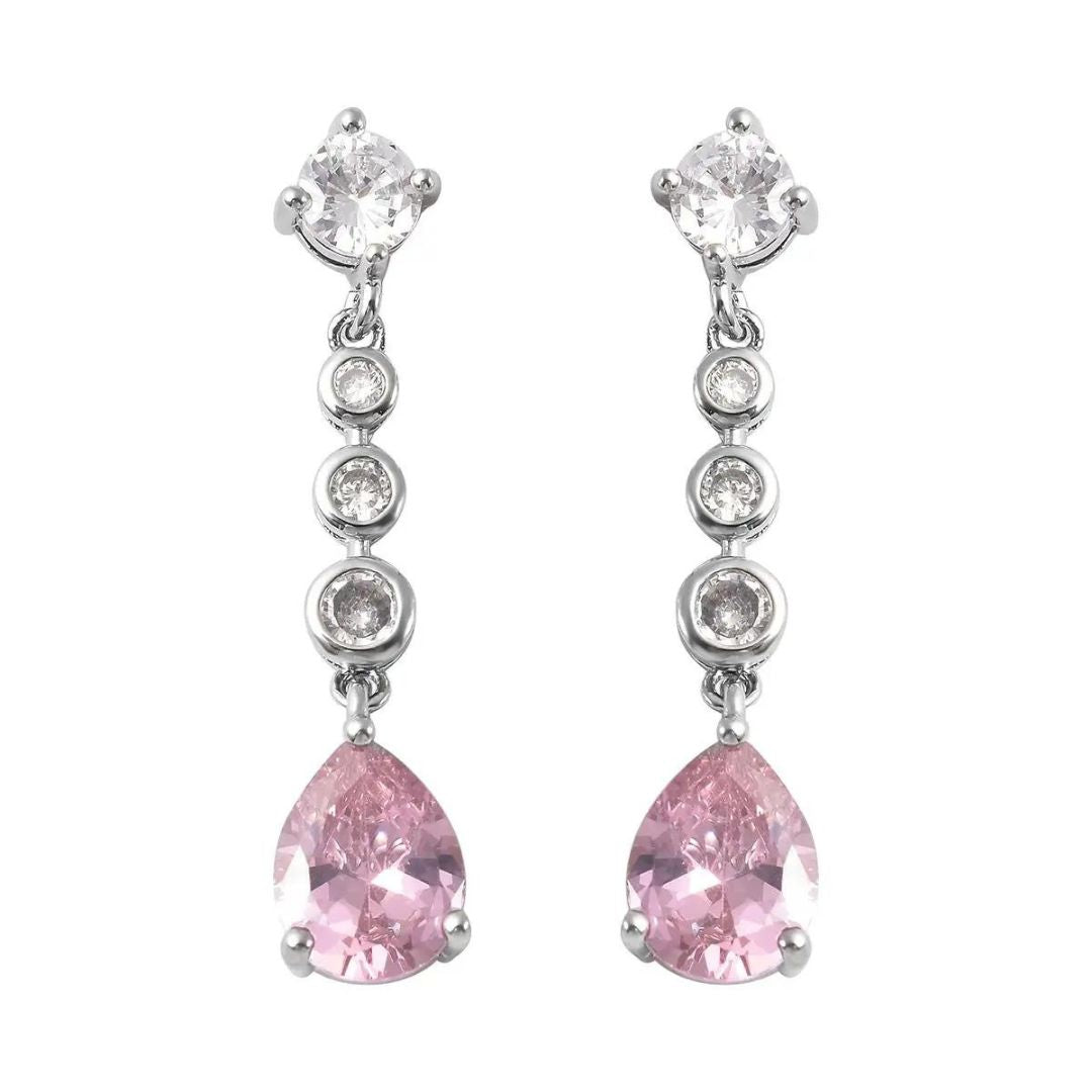 0.07ct Pink Sapphires Diamond Earrings