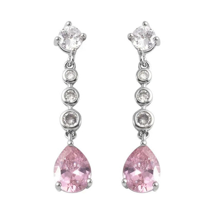 0.07ct Pink Sapphires Diamond Earrings