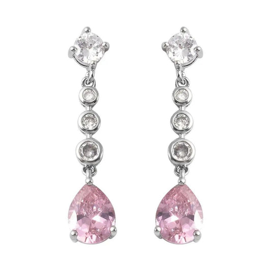 0.07ct Pink Sapphires Diamond Earrings