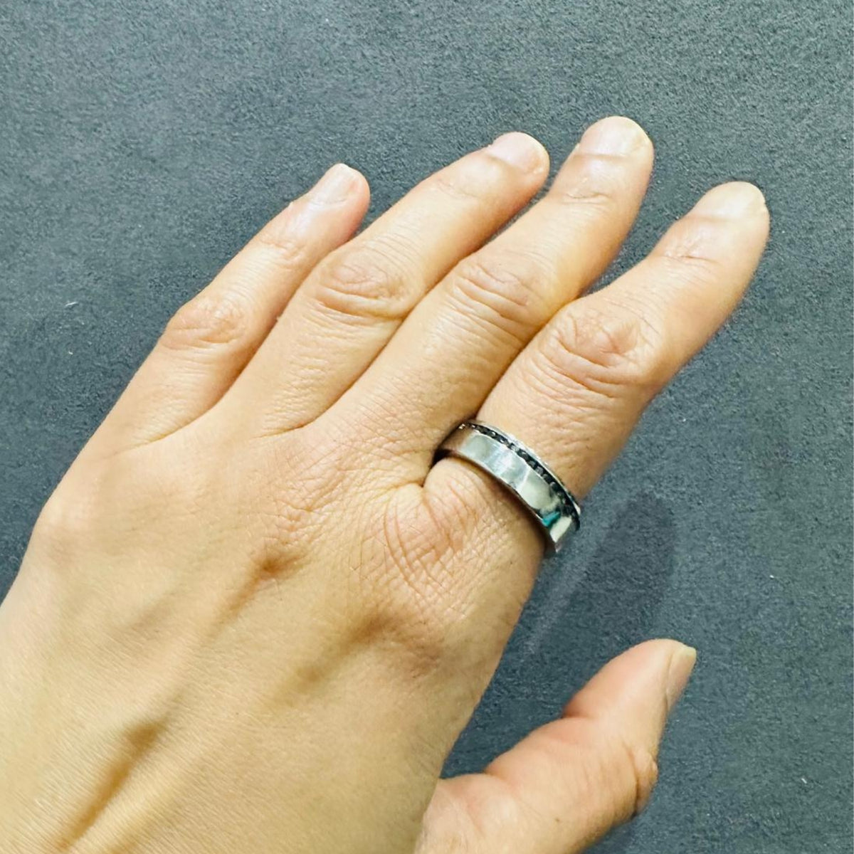 mens black diamond wedding band