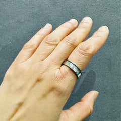 mens black diamond wedding band