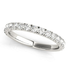 Luxury Natural Diamond Prong Set Round Cut Half Eternity Wedding Ring in Platinum