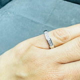 Close Up Baguette Lab Diamond Eternity Ring, Modern Platinum Lab Diamond Wedding Ring