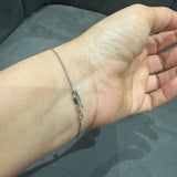 Armband mit Kette und Pavé-Fassung aus 9-karätigem Weißgold | Luxuriöser Damenschmuck