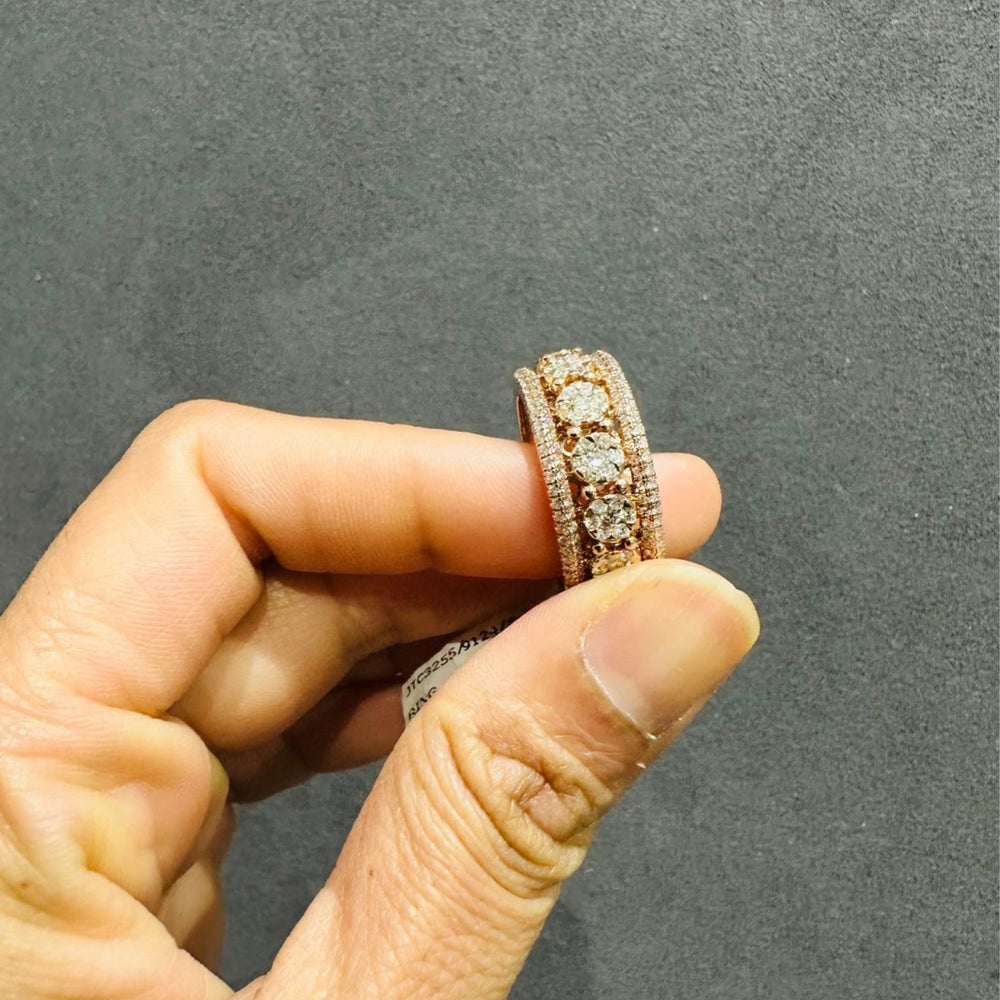 rose gold engagement ring prong set diamond ring