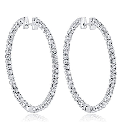 Lab Diamond Hoop Earrings G/VS In White Gold