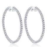 2.00ct Lab Grown Diamond Hoop Earring in White Gold