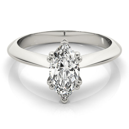 Lab-Grown Marquise Cut Diamond Double Prong Solitaire Engagement Ring.