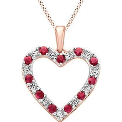 0.3ct Ruby Stone Heart Shape Necklace